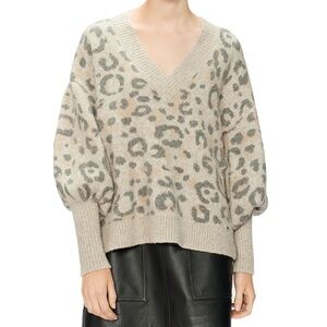 Leopard Print V-Neck Sweater